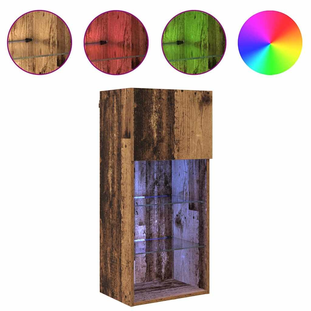 VidaXL Wandgemonteerde TV-kasten 2 pcs Oud Hout 40,5 x 30 x 90 cm