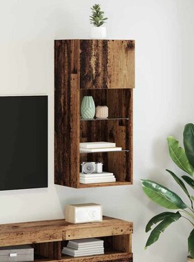 VidaXL Wandgemonteerde TV Kast Oud Hout 40,5 x 30 x 90 cm Bewerkt hout