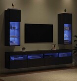 VidaXL Wandgemonteerde TV-kasten 2 pcs Zwart Eiken 30,5 x 30 x 90 cm