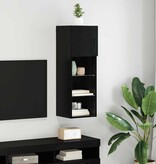 VidaXL Wandgemonteerde TV Kast Zwart Eiken 30,5 x 30 x 90 cm