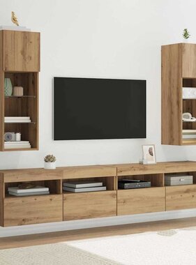 VidaXL Wandgemonteerde TV-kasten 2 pcs Artisan Eiken 30,5 x 30 x 90 cm