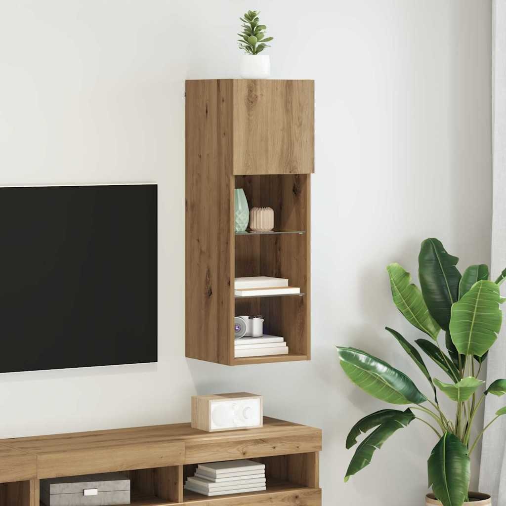 VidaXL Wandgemonteerde TV Kast Artisan Eiken 30,5 x 30 x 90 cm