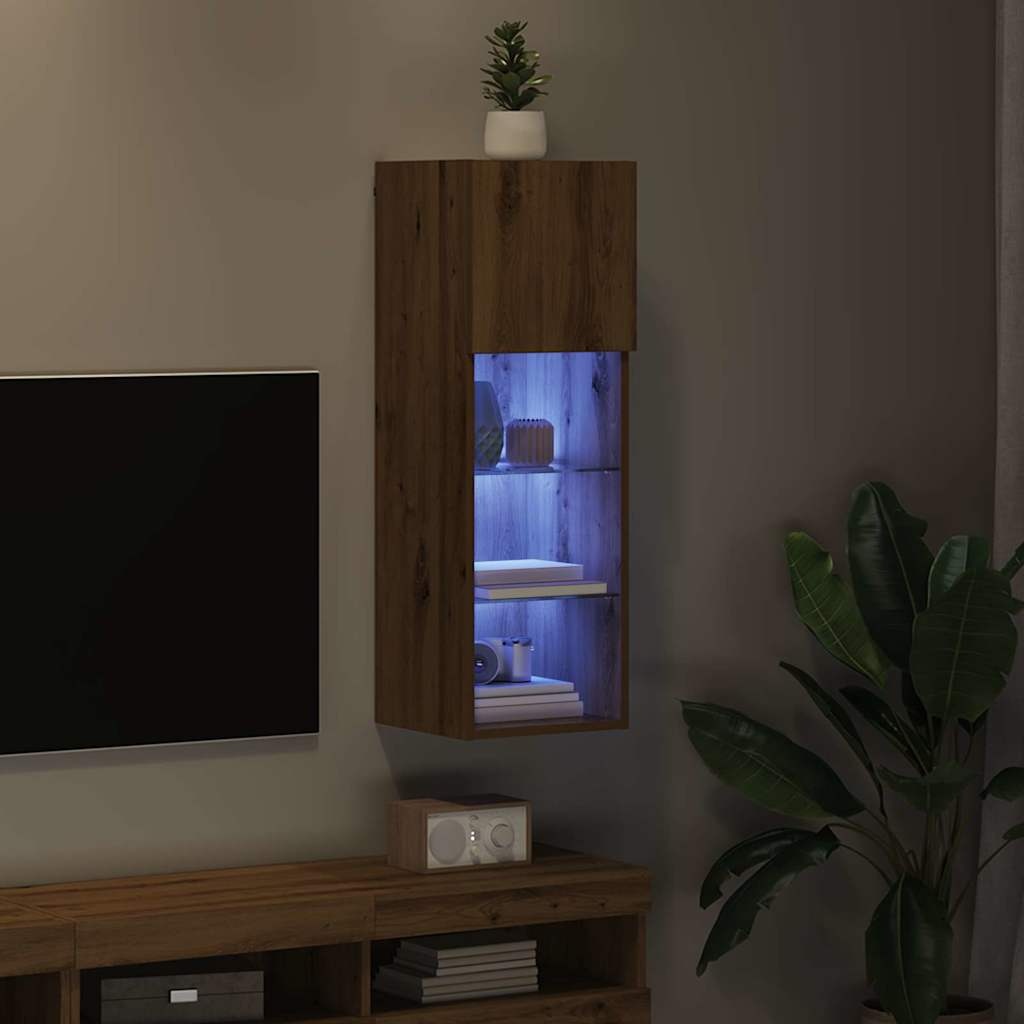 VidaXL Wandgemonteerde TV Kast Artisan Eiken 30,5 x 30 x 90 cm