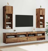 VidaXL Wandgemonteerde TV-kasten 2 pcs Oud Hout 30,5 x 30 x 90 cm