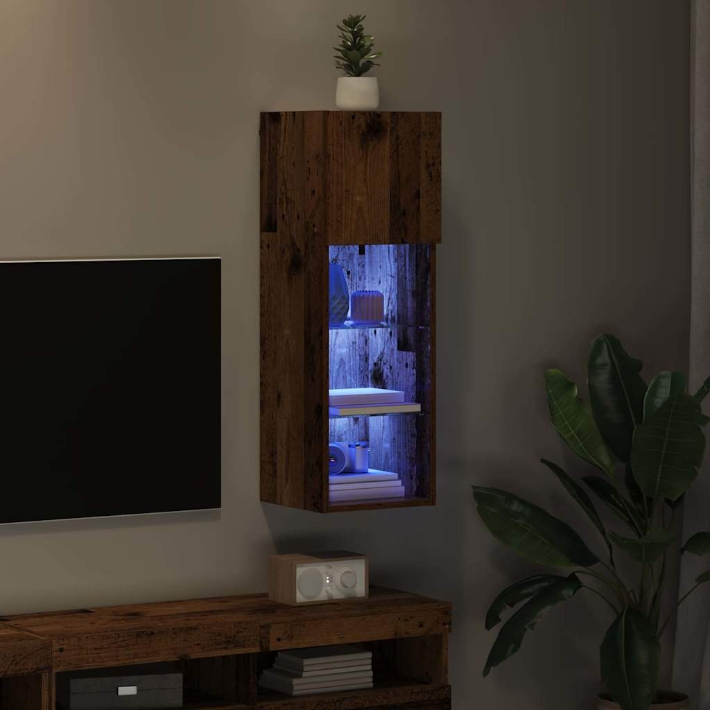 VidaXL Wandgemonteerde TV Kast Oud Hout 30,5 x 30 x 90 cm Bewerkt hout