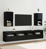 VidaXL Wandgemonteerde TV-kasten 2 pcs Zwart Eiken 30,5 x 30 x 60 cm