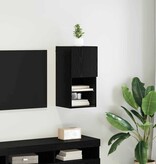 VidaXL Wandgemonteerde TV Kast Zwart Eiken 30,5 x 30 x 60 cm