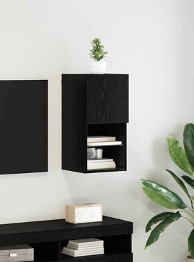 VidaXL Wandgemonteerde TV Kast Zwart Eiken 30,5 x 30 x 60 cm