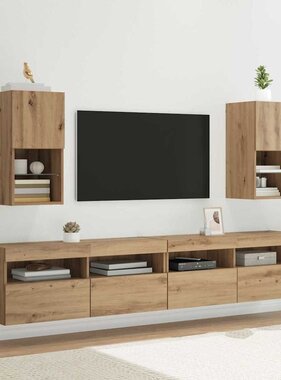 VidaXL Wandgemonteerde TV-kasten 2 pcs Artisan Eiken 30,5 x 30 x 60 cm