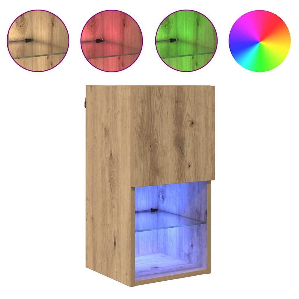 VidaXL Wandgemonteerde TV-kasten 2 pcs Artisan Eiken 30,5 x 30 x 60 cm