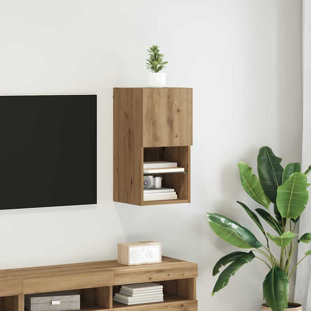 VidaXL Wandgemonteerde TV Kast Artisan Eiken 30,5 x 30 x 60 cm