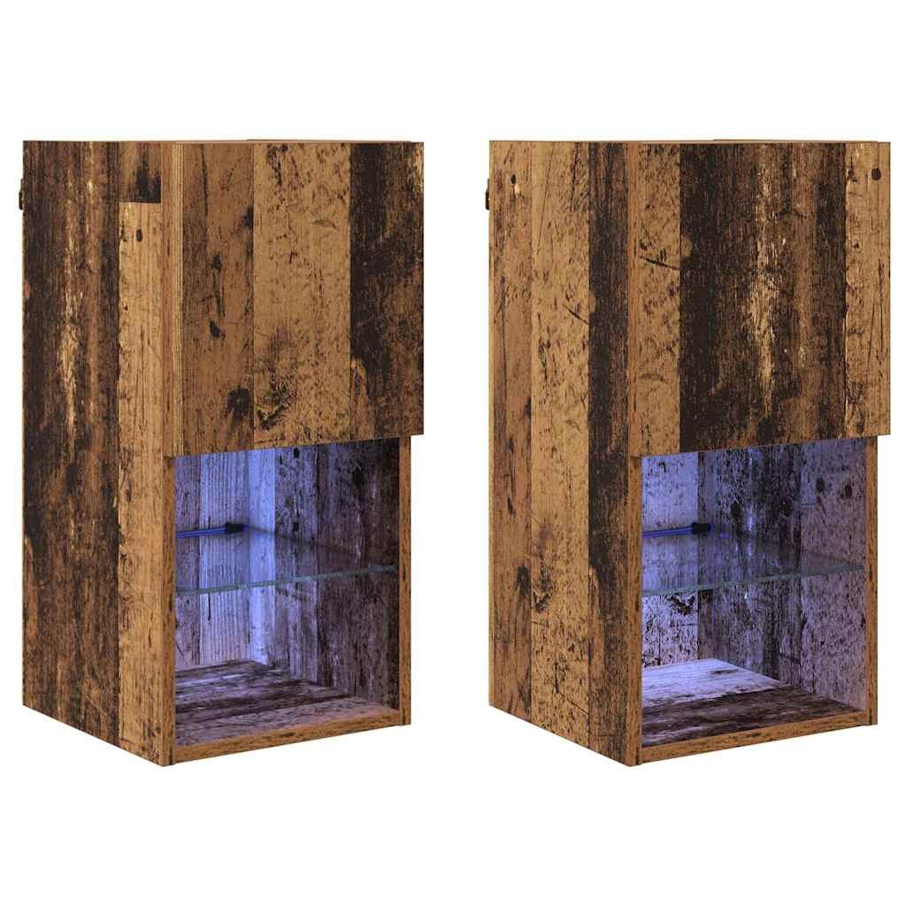 VidaXL Wandgemonteerde TV-kasten 2 pcs Oud Hout 30,5 x 30 x 60 cm