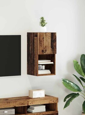 VidaXL Wandgemonteerde TV Kast Oud Hout 30,5 x 30 x 60 cm Bewerkt hout