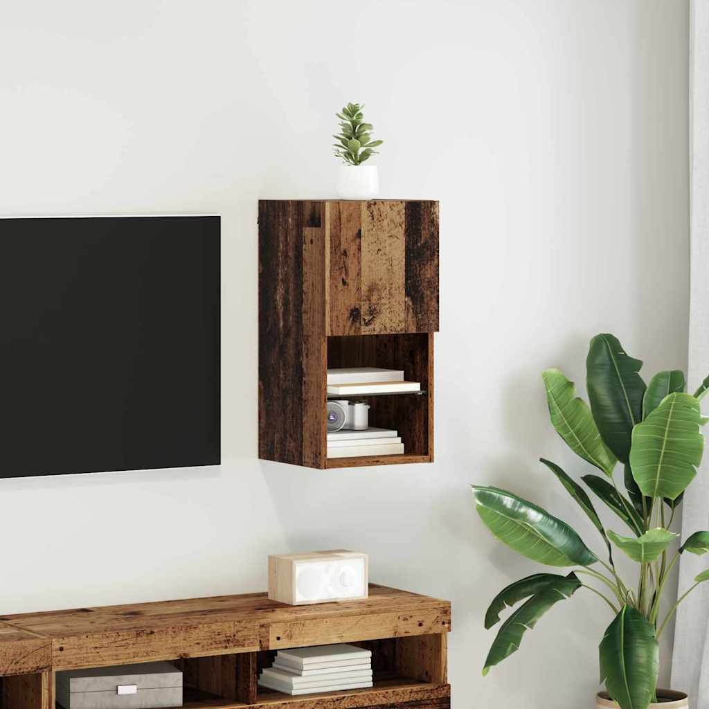 VidaXL Wandgemonteerde TV Kast Oud Hout 30,5 x 30 x 60 cm Bewerkt hout