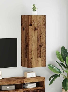 VidaXL TV Wandkast Oud Hout 40,5 x 30 x 102 cm Bewerkt hout