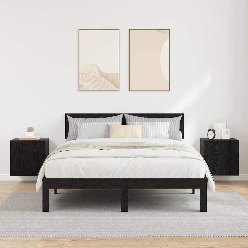 VidaXL TV Wandkasten 2 pcs Zwart Eiken 40,5x30x40cm Bewerkt hout