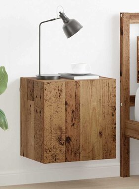 VidaXL TV Wandkast Wandgemonteerd Oud Hout 40,5x30x40cm Bewerkt hout
