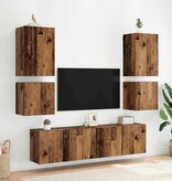 VidaXL TV Wandkast Wandgemonteerd Oud Hout 40,5x30x40cm Bewerkt hout