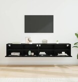 VidaXL TV Wandkasten 2 pcs Zwart Eiken 80 x 30 x 30 cm Bewerkt hout