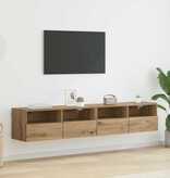 VidaXL TV Wandkasten 2 pcs Artisan Eiken 80 x 30 x 30 cm Bewerkt hout