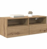 VidaXL TV Wandkasten 2 pcs Artisan Eiken 80 x 30 x 30 cm Bewerkt hout
