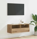 VidaXL TV Wandkast Artisan Eiken 80 x 30 x 30 cm Bewerkt hout