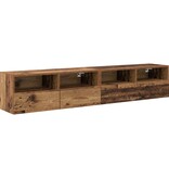 VidaXL TV Wandkasten 2 pcs Oud Hout 80 x 30 x 30 cm Bewerkt hout