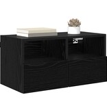 VidaXL TV Wandkasten 2 pcs Zwart Eiken 60 x 30 x 30 cm Bewerkt hout