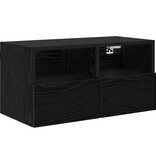 VidaXL TV Wandkast Zwart Eiken 60 x 30 x 30 cm Bewerkt hout