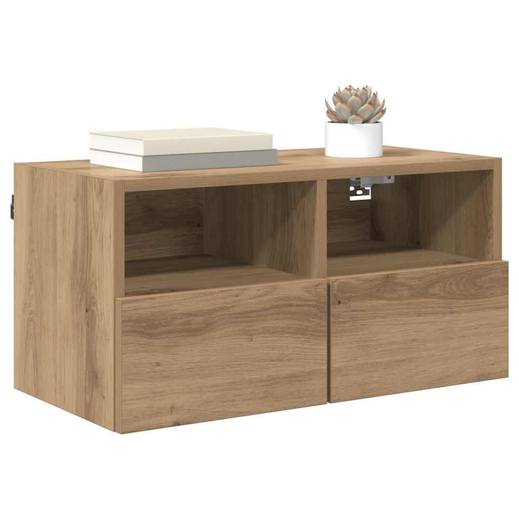 VidaXL TV Wandkast Artisan Eiken 60 x 30 x 30 cm Bewerkt hout