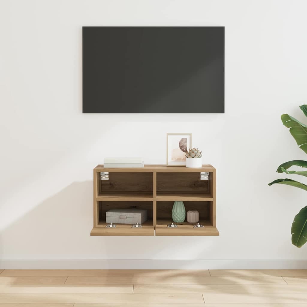VidaXL TV Wandkast Artisan Eiken 60 x 30 x 30 cm Bewerkt hout