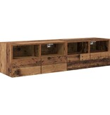 VidaXL TV Wandkasten 2 pcs Oud Hout 60 x 30 x 30 cm Bewerkt hout
