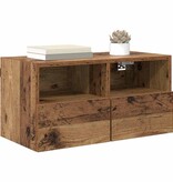 VidaXL TV Wandkasten 2 pcs Oud Hout 60 x 30 x 30 cm Bewerkt hout
