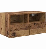 VidaXL TV Wandkasten 2 pcs Oud Hout 60 x 30 x 30 cm Bewerkt hout
