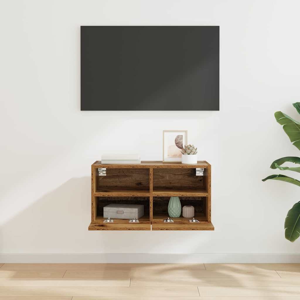 VidaXL TV Wandkast Oud Hout 60 x 30 x 30 cm Bewerkt hout