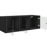 VidaXL Wandkast Zwart Eiken 102 x 37 x 35 cm Bewerkt hout