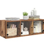 VidaXL Wandkast Wandgemonteerd Oud Hout 102 x 37 x 35 cm Bewerkt hout