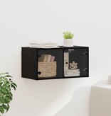 VidaXL Wandkast Zwart Eiken 68 x 37 x 35 cm Bewerkt hout