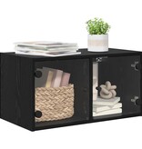 VidaXL Wandkast Zwart Eiken 68 x 37 x 35 cm Bewerkt hout