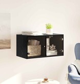 VidaXL Wandkast Zwart Eiken 68 x 37 x 35 cm Bewerkt hout