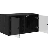 VidaXL Wandkast Zwart Eiken 68 x 37 x 35 cm Bewerkt hout