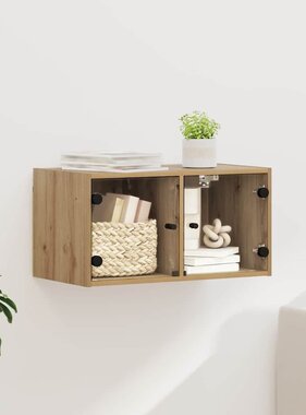 VidaXL Wandkast Artisan Eiken 68 x 37 x 35 cm Bewerkt hout