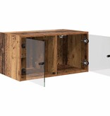 VidaXL Wandkasten 2 pcs Oud Hout 68 x 37 x 35 cm Bewerkt hout