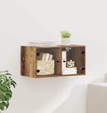 VidaXL Wandkast Wandgemonteerd Oud Hout 68 x 37 x 35 cm Bewerkt hout