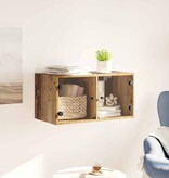 VidaXL Wandkast Wandgemonteerd Oud Hout 68 x 37 x 35 cm Bewerkt hout