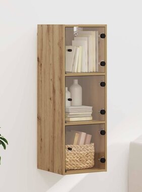 VidaXL Wandkast Artisan Eiken 35 x 37 x 102 cm Bewerkt hout