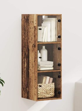 VidaXL Wandkast Wandgemonteerd Oud Hout 35 x 37 x 102 cm Bewerkt hout