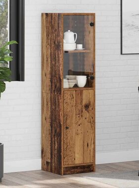 VidaXL Highboard Oud Hout 35 x 37 x 142 cm Bewerkt hout