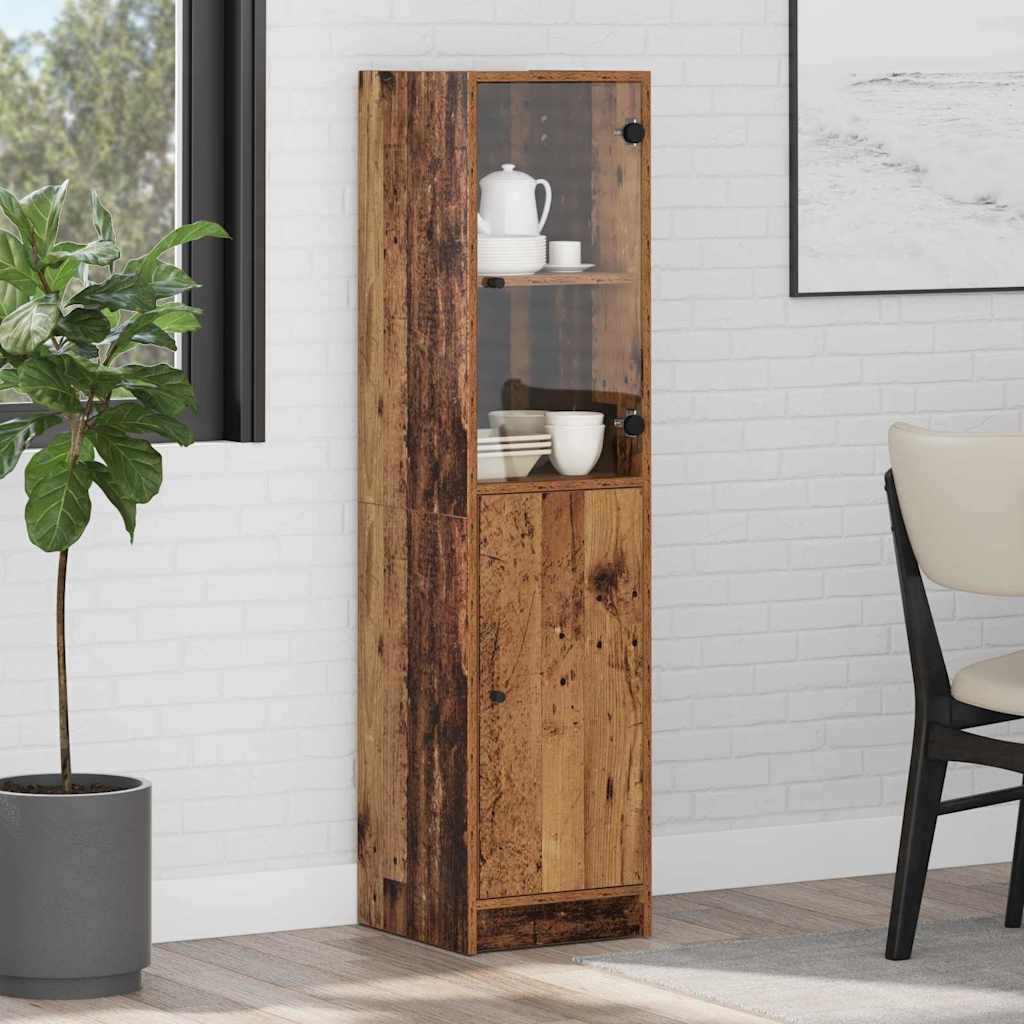 VidaXL Highboard Oud Hout 35 x 37 x 142 cm Bewerkt hout