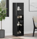 VidaXL Highboard Zwart Eiken 35 x 37 x 142 cm Bewerkt hout